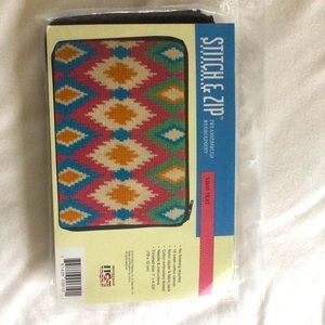 Stitch & Zip preassembled needlepoint kit (Ikat makeup bag)